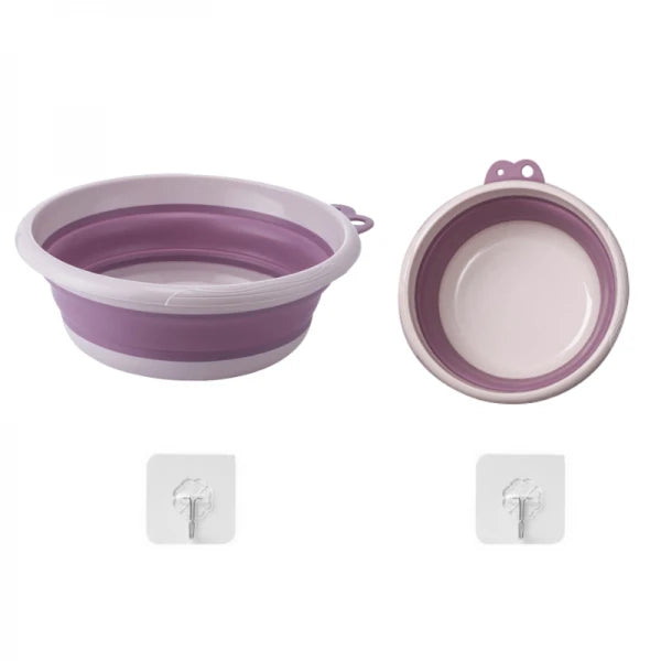 Set 2 ligheane pliabile (6L + 4L) cu suport autoadeziv pentru baie, voiaj, bebelus, compact, 39/35 cm