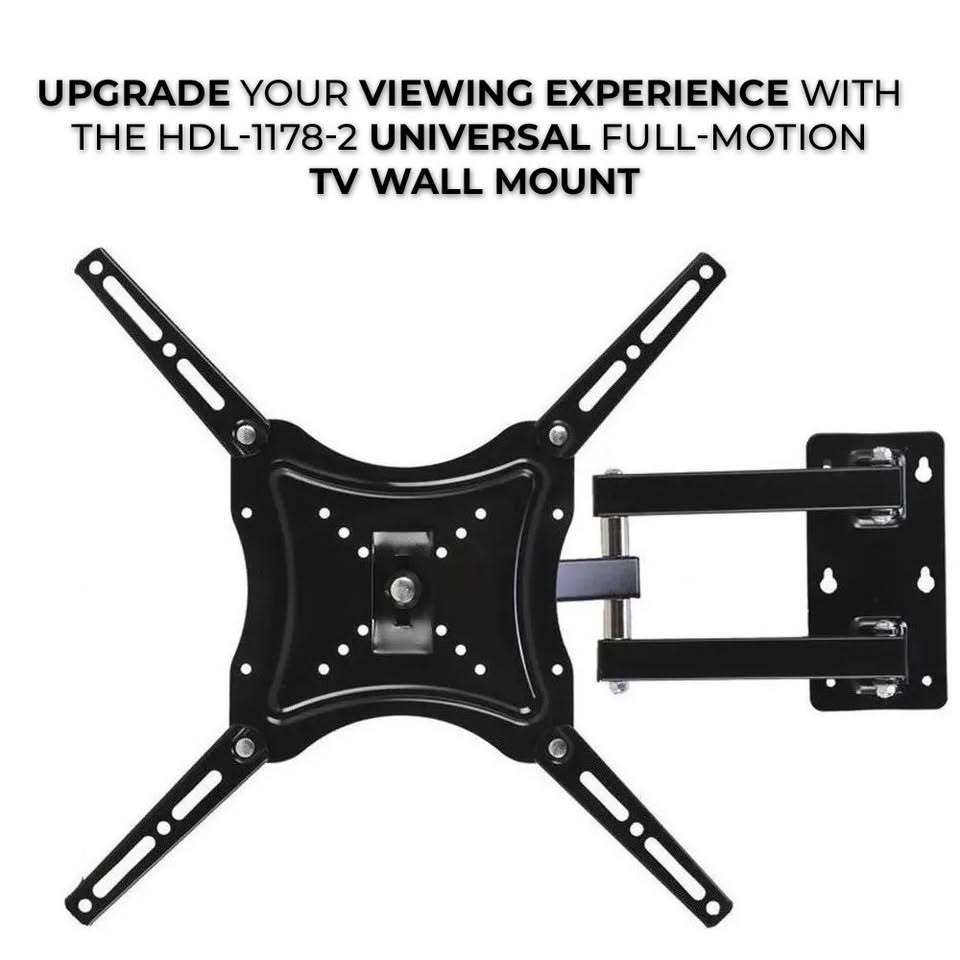 Suport TV mobil universal, cu 2 brate mobile, De la 14" la 55"(36 – 140 cm), Max 50Kg, Negru