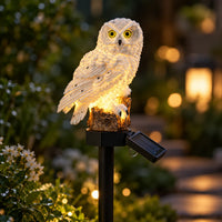 Set 2 Lampi Solare Bufnita Alba pentru Gradina, Lumina Calda, Tarusuri 45 cm - imagine principala