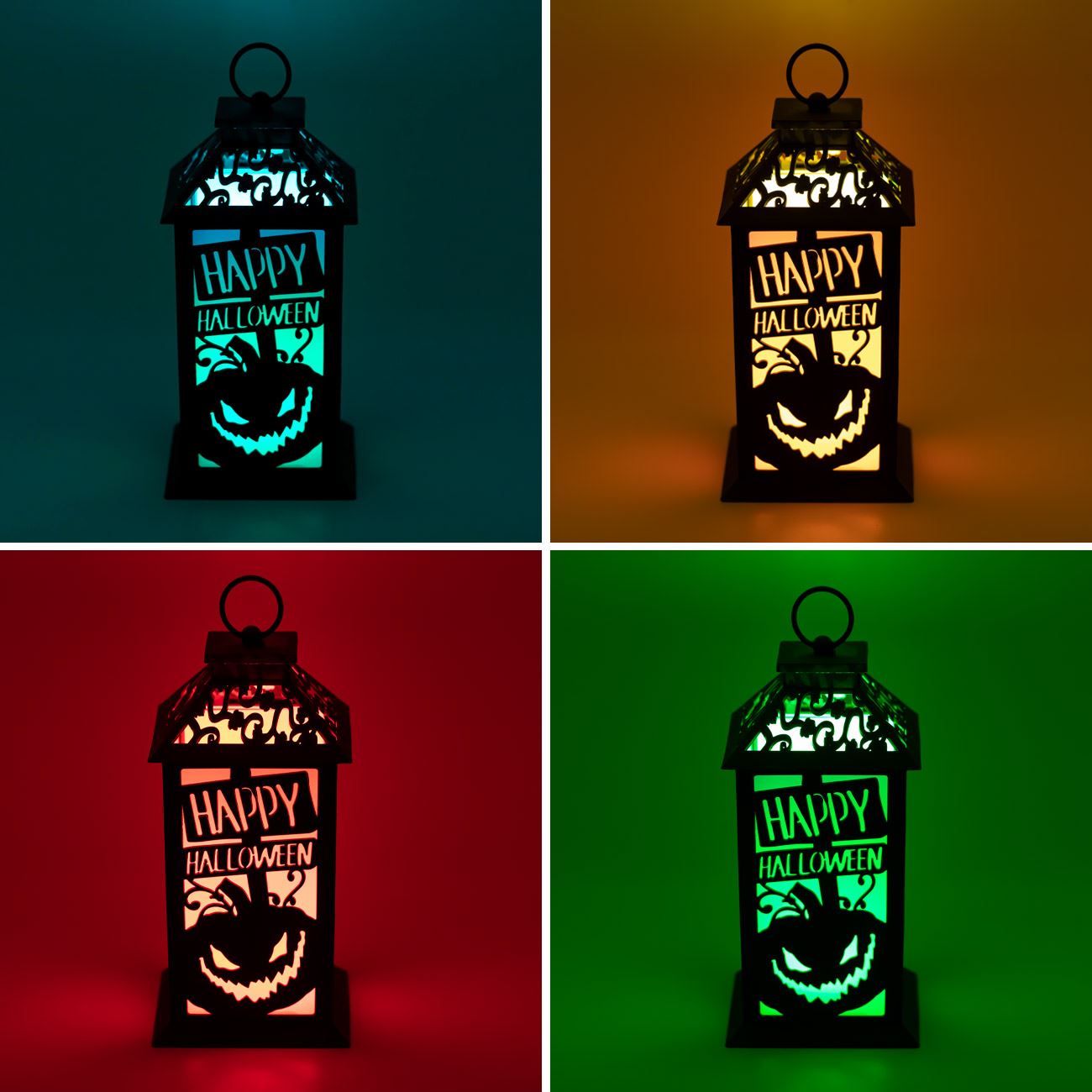 Felinar Decorativ Halloween Dovleac Negru 14x14x28cm