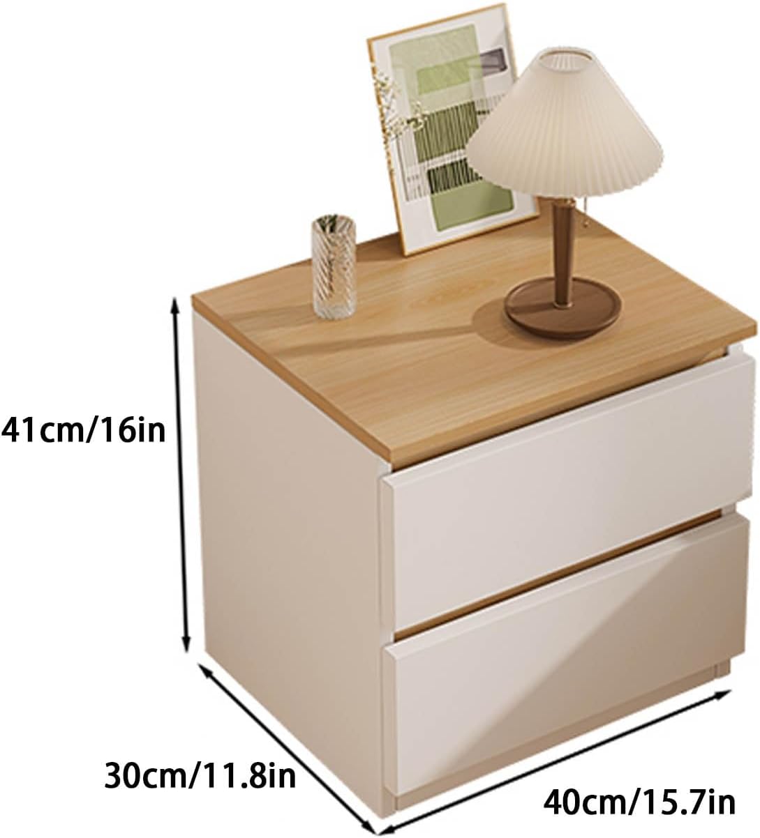 Noptiera moderna cu 2 sertare, 40x30x41cm