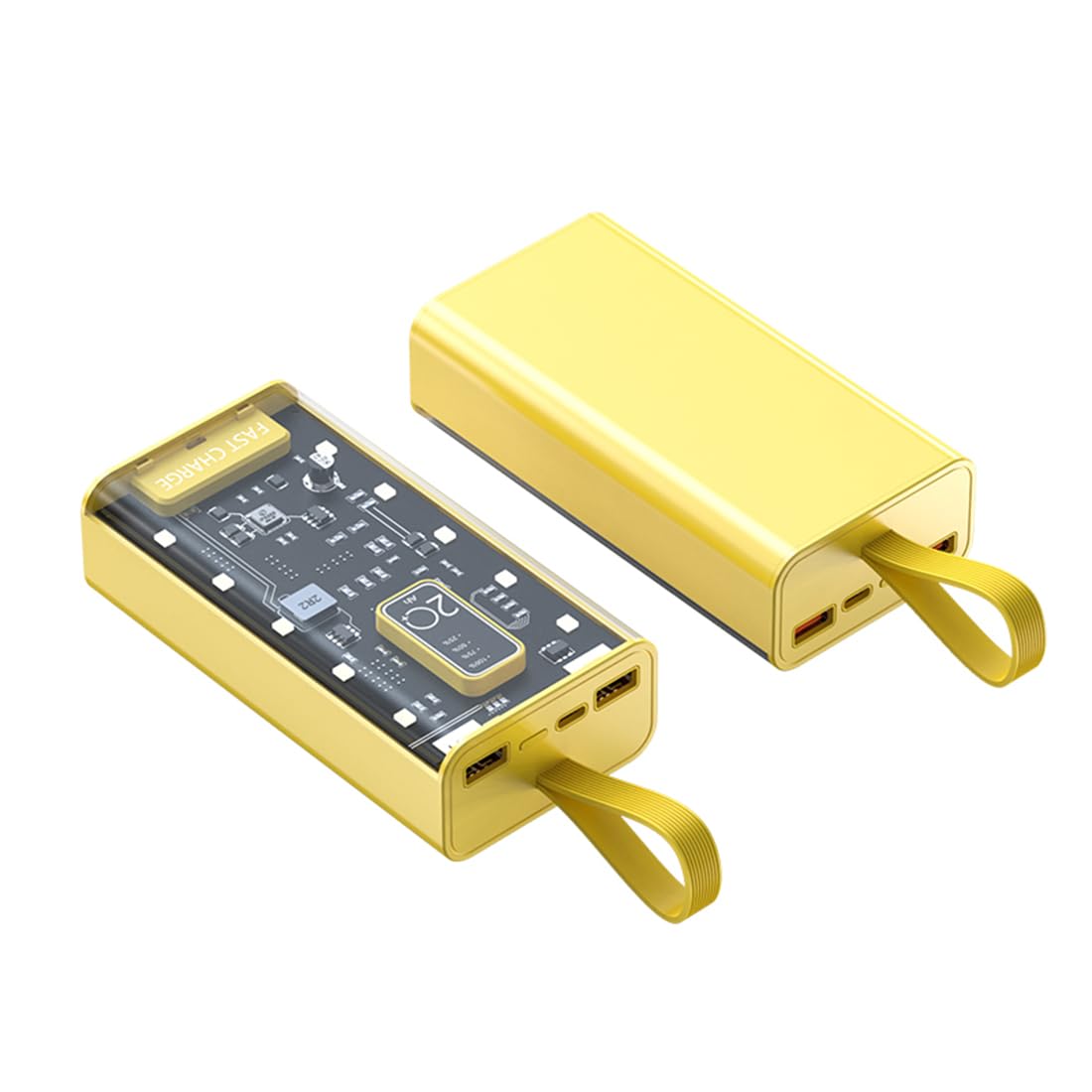 Baterie externa transparenta cu incarcare rapida 20W, capacitate 20000mAh