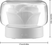 Umidificator pentru camera in forma de trandafir 400ml, lumina de noapte Led in 7 Culori, Alb - imagine 4