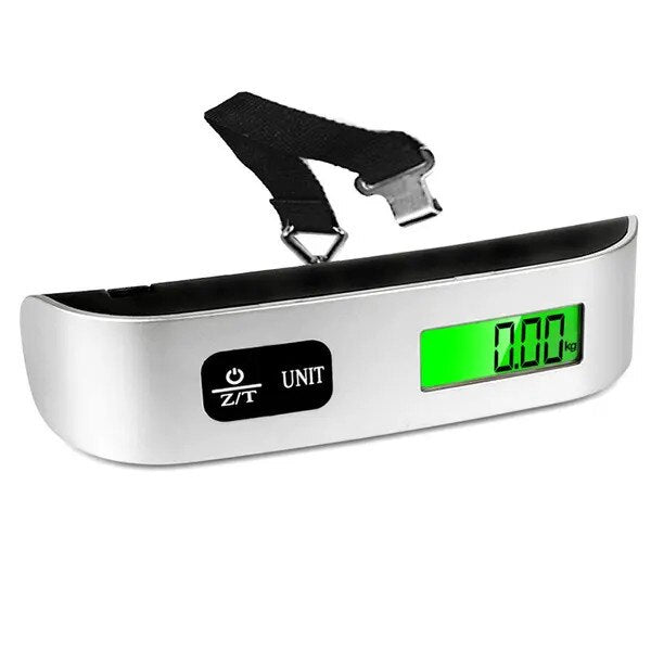 Cantar Portabil Bagaje 50kg Ecran LCD Iluminat Negru Compact - detaliu produs