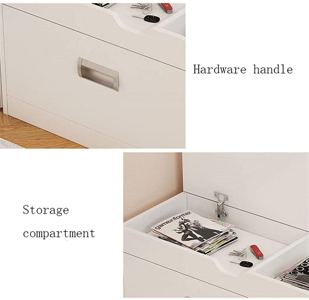 RESIGILAT - Dulap pentru pantofi tip bancheta, 100 x 34 x 51 cm, Alb/Maro