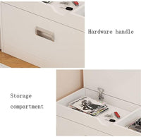Dulap pentru pantofi tip bancheta, Alb/Maro - imagine 9
