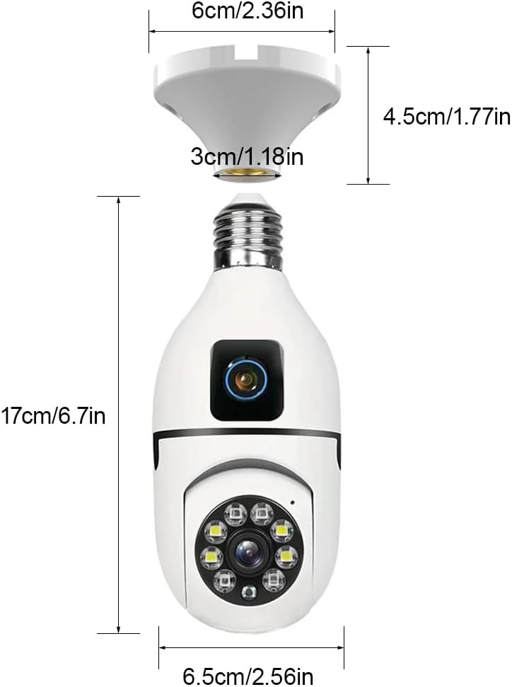 Camera de supraveghere dubla tip bec E27 cu audio bidirecțional și viziune de noapte color
