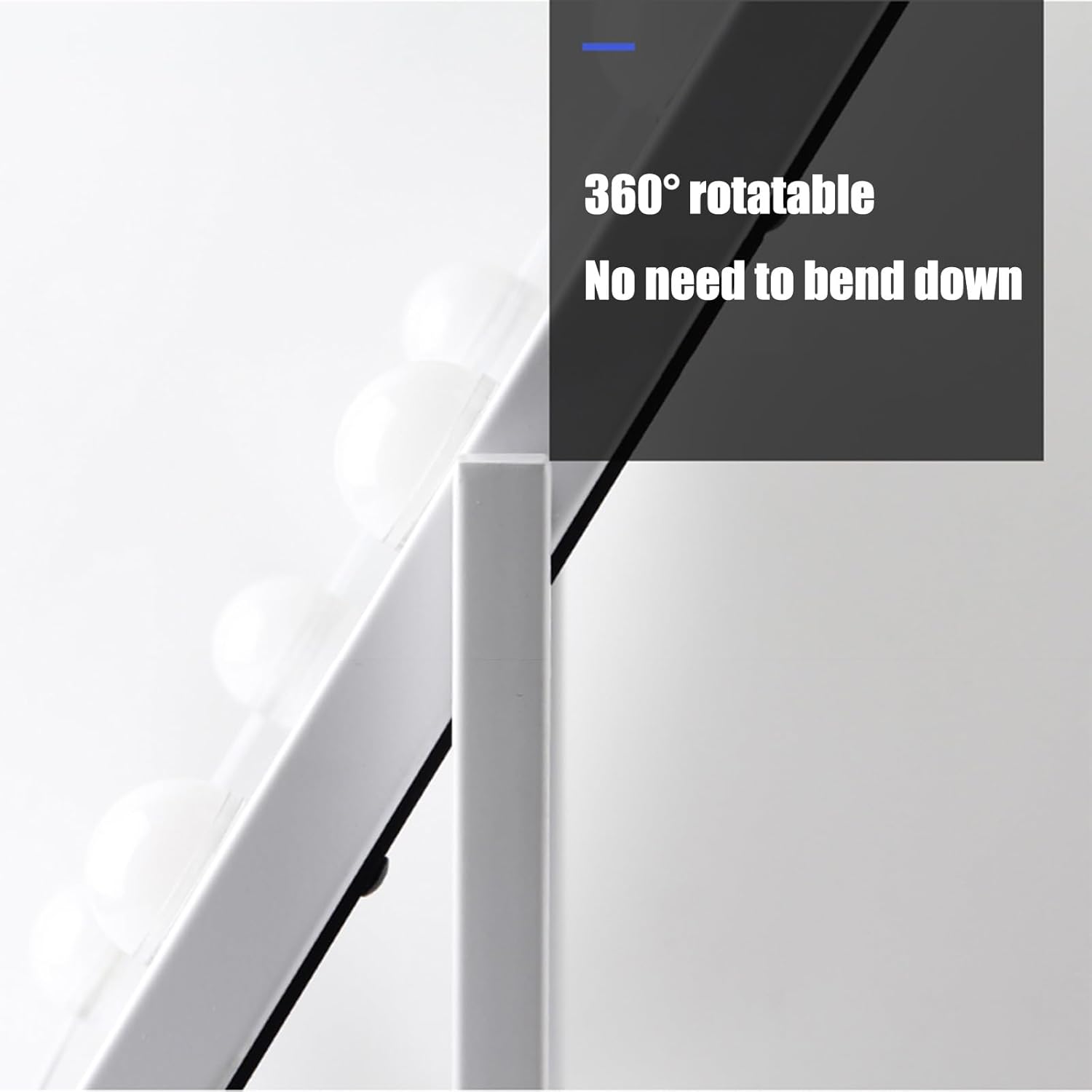 Oglinda machiaj profesionala cu suport metalic, Smart Touch, 9 becuri LED si 3 moduri de iluminare, 26 x 31cm