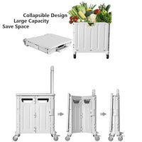 Carucior de cumparaturi pliabil 30L cu maner telescopic și roti, 39x35x48cm, Alb - imagine 11
