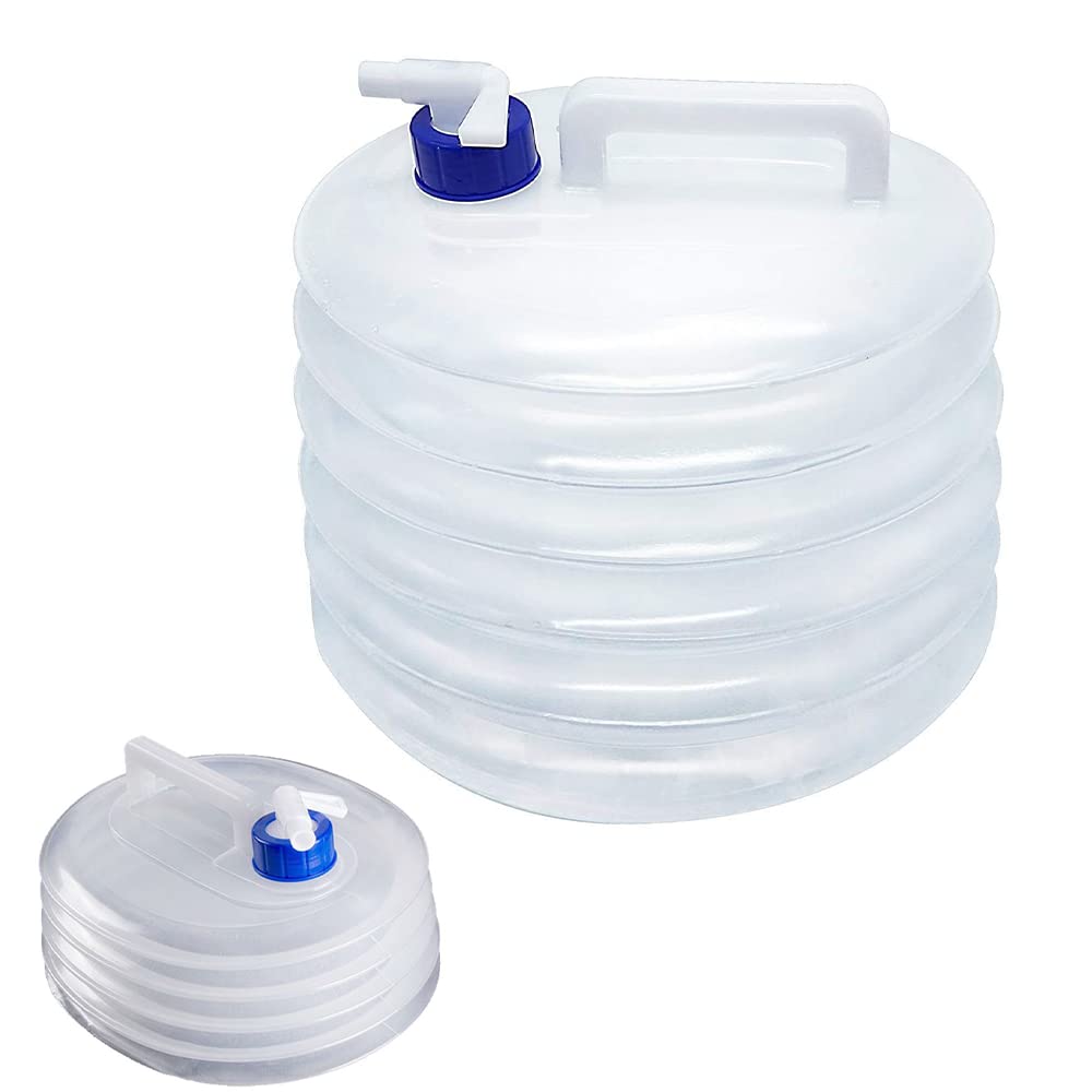 Bidon pliabil pentru camping, transparent, 10L, cu functie de evacuare a apei, portabil
