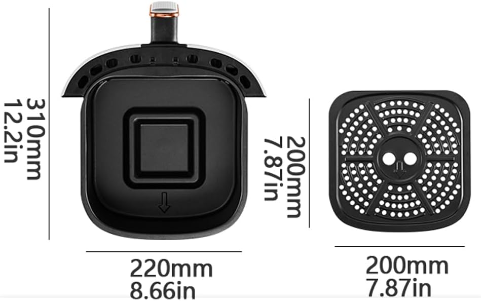 Friteuza cu aer cald, Air Fryer 8L, 2400 W, afisaj digital LCD color, Touch control, otel inoxidabil