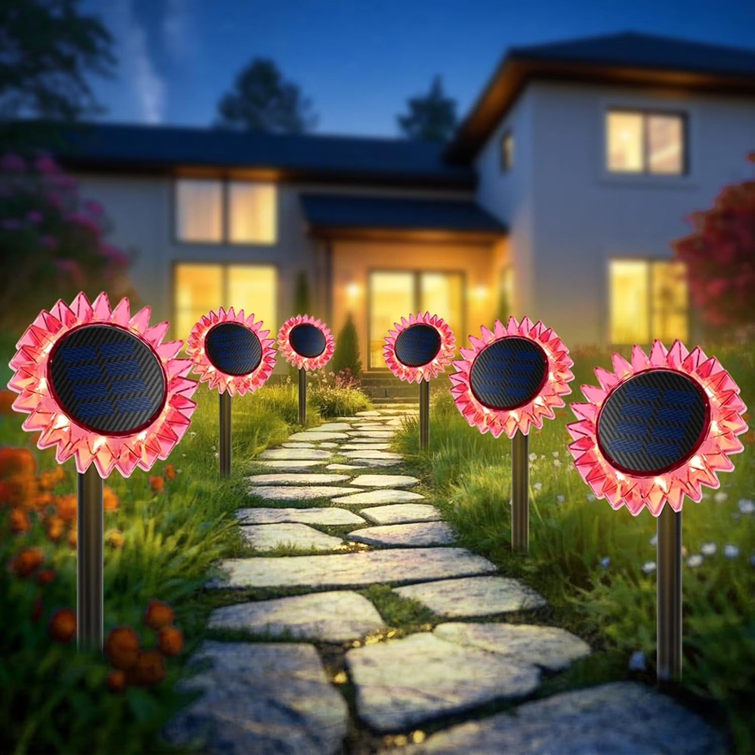 Lampa Solara de Gradina Floarea-soarelui LED Iluminare Automata Decorativa - detaliu produs