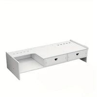 Suport multifunctional pentru monitor sau laptop, din PVC, cu 2 sertare - imagine 8