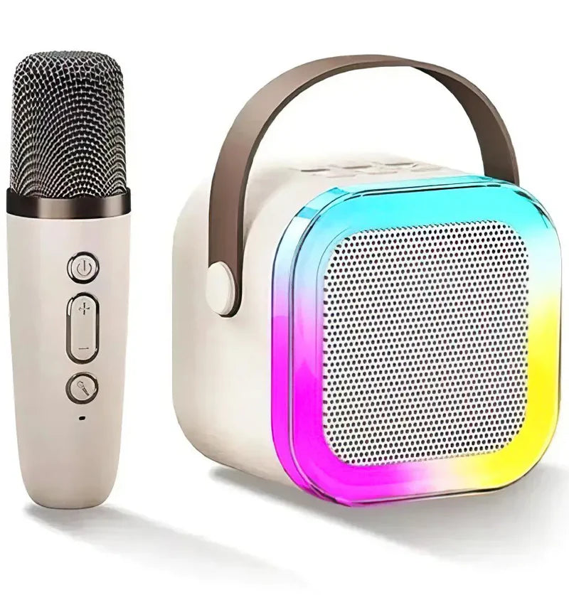 Boxa portabila Karaoke pentru copii, cu microfon wireless, conexiune Bluetooth, cu jocuri de lumini RGB