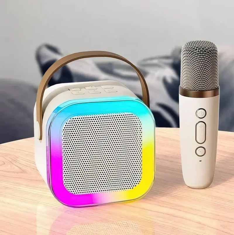 Boxa portabila Karaoke pentru copii, cu microfon wireless, conexiune Bluetooth, cu jocuri de lumini RGB