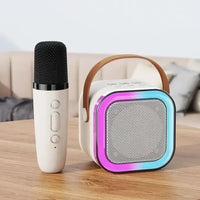 Boxa portabila Karaoke pentru copii, cu microfon wireless, conexiune Bluetooth, cu jocuri de lumini RGB