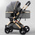 Carucior 2 in 1 pentru copii, pliabil, cu suspensii, transformabil landou-sport, 0-36 luni, cos pentru accesorii