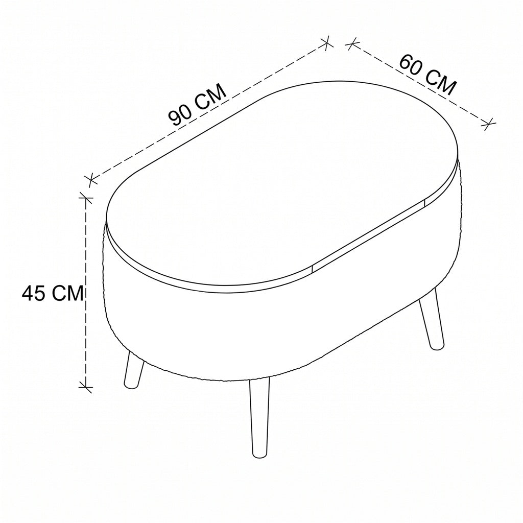 Coffee Table Luno - Pine - detaliu produs