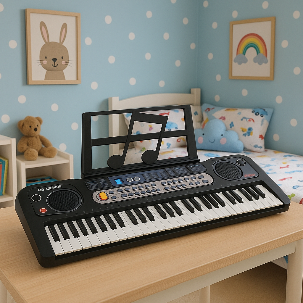 Orga electronica 80 cm, 61 clape, microfon inclus, 16 tonuri, 10 ritmuri si functie de inregistrare