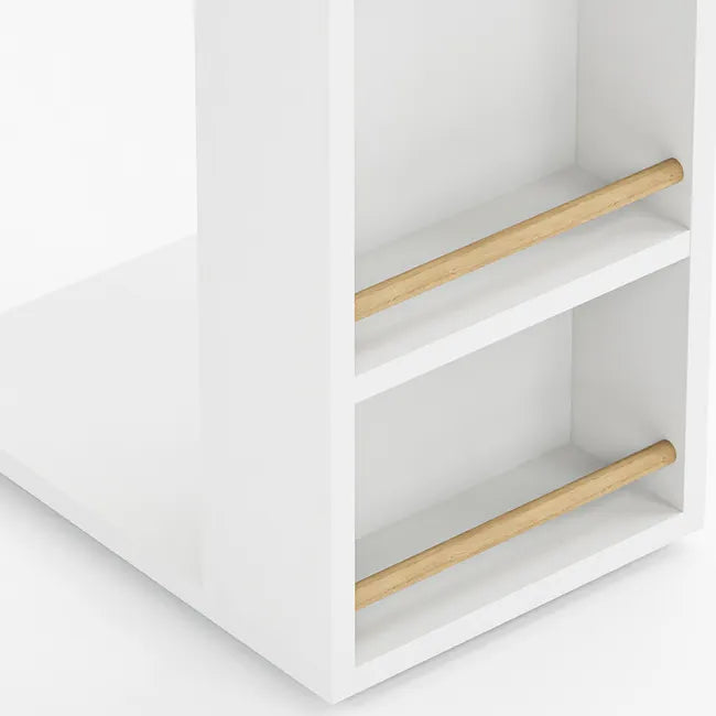 Masuta laterala cu 2 rafturi, 44 x 30 x 57 cm, design compact, stil modern scandinav