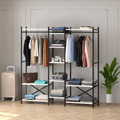 Dressing Deschis Suport de Haine cu 10 Polite pentru Haine, Incaltaminte si Depozitare, 172 x 34 x 181 cm