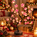 Copacel Decorativ LED cu Flori, Ramuri Flexibile, Timer și Alimentare USB/Baterii – 44 cm