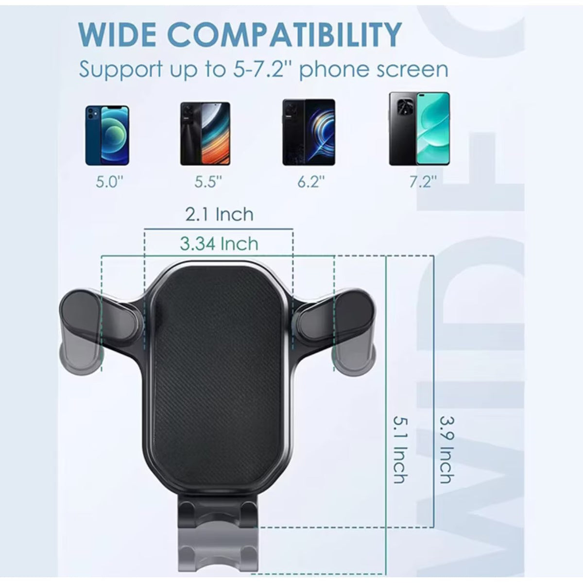 TLBShop Suport Auto Telefon Montare Grila Ventilatie Universal Negru - detaliu produs