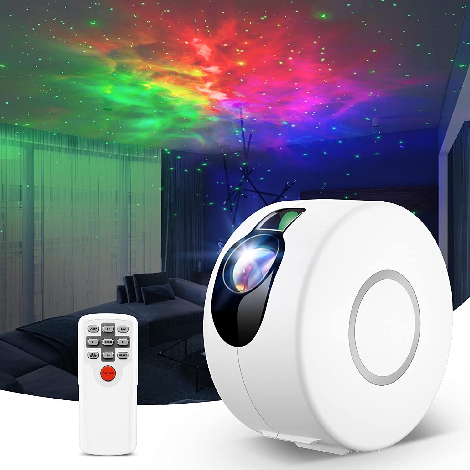 Proiector de stele LED 3D Aurora, Lampa de veghe pentru copii, Telecomanda