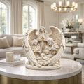 Statueta decorativa scena Nasterea Domnului cu inger decor religios elegant 23 x 15.5 x31 cm