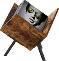 Suport pentru discuri vinil – Organizator pentru LP-uri, din PAL și metal, 30 × 30 × 17 cm, finisaj maro rustic