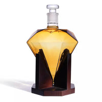 Set decantor in forma de diamant, suport din lemn, materiale de calitate, 850 ml - imagine 5