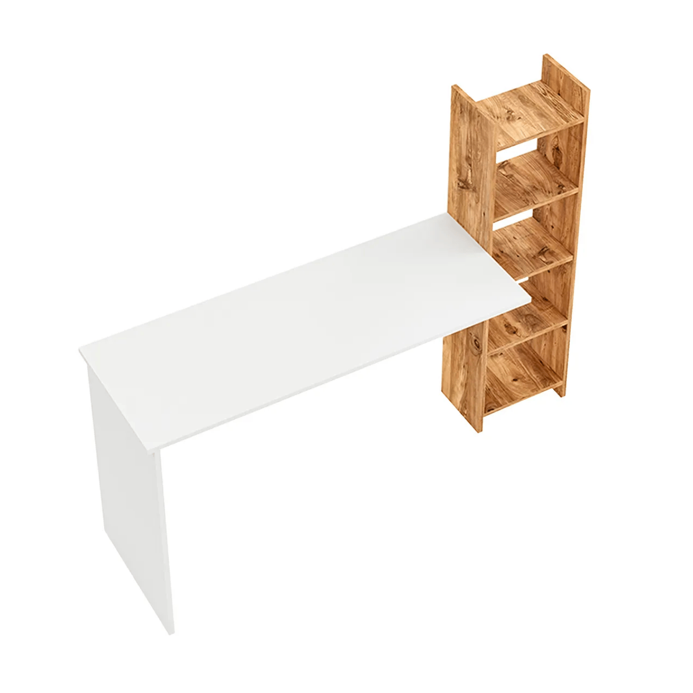 Masa birou cu biblioteca laterala si 5 rafturi, 120 cm