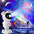 Proiector Laser Astronaut cu Joc de Lumini Aurora Boreala si Stele, Boxa, Sunete Albe, Functie Bluetooth, Timer, Setare Luminozitate, Telecomanda