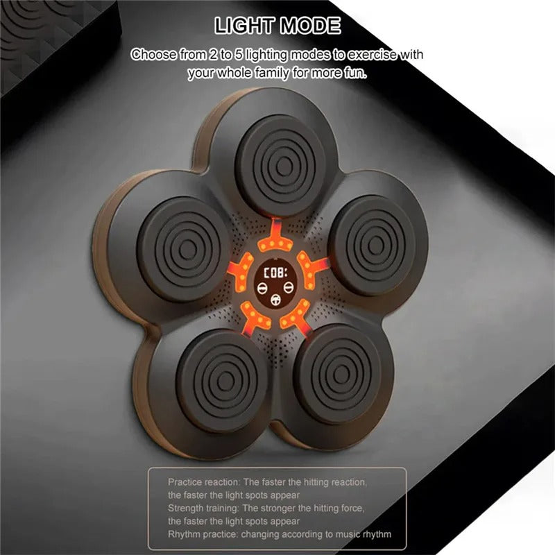 Aparat inteligent de box pentru antrenare reflexe, sincronizare Bluetooth, difuzor stereo, Negru