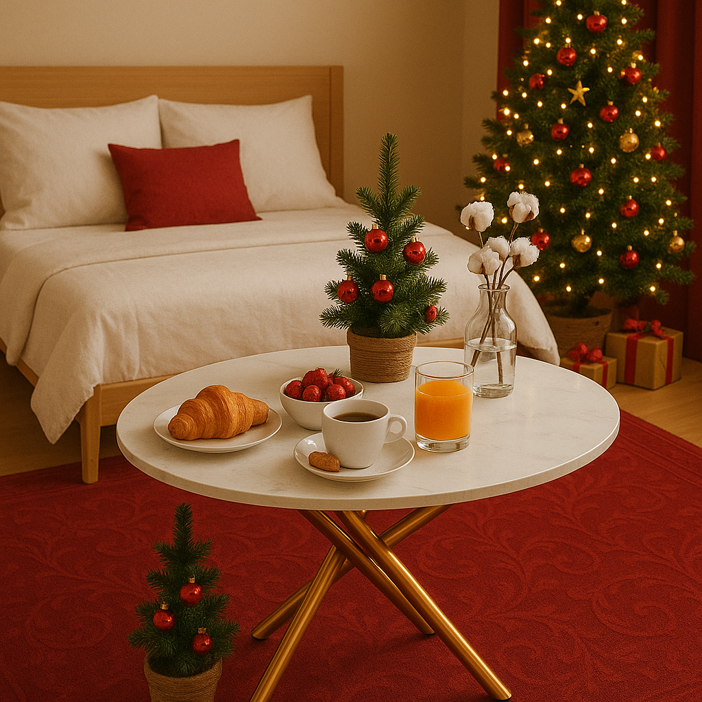 Masa de Cafea Rotunda 70x70x44 cm cu Blat Alb si Picioare Auriu – Design Modern Premium