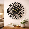 Ceas de perete  30 cm design geometric 3D modern silentios culoare neagra