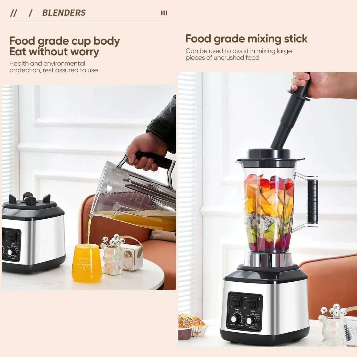Robot de Bucatarie Multifunctional 6-în-1 Mach One BF-5052 – 3 Recipiente, Motor 9500W, 15 Trepte de Viteză, Blender + Tocator + Razatoare