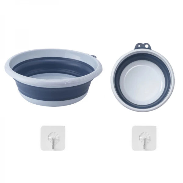 Set 2 ligheane pliabile (6L + 4L) cu suport autoadeziv pentru baie, voiaj, bebelus, compact, 39/35 cm