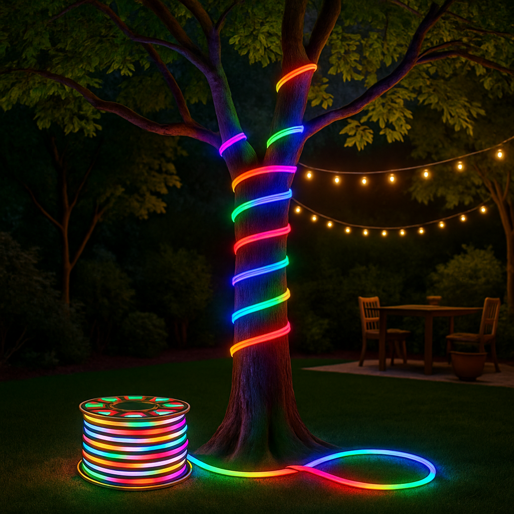 Furtun 100m Banda LED Neon tip Rola, Flexibil, Alb rece/Alb cald/Verde si Multicolor
