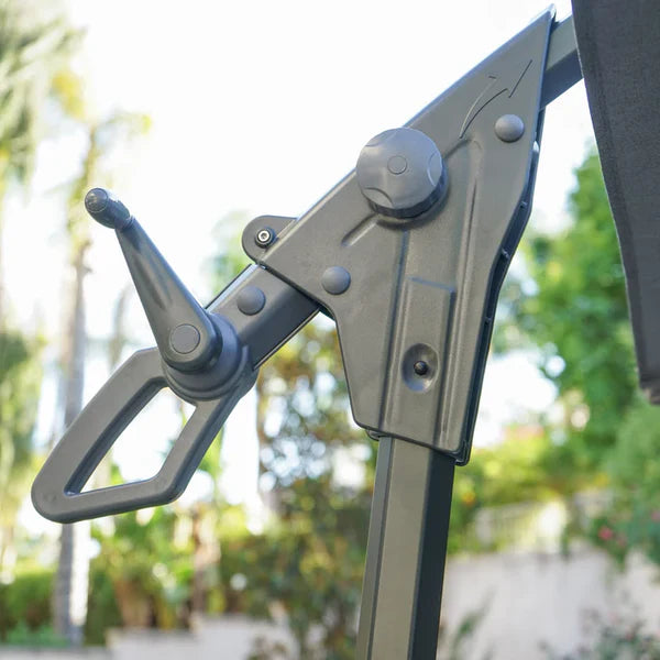 Umbrela de soare suspendata pentru gradina sau terasa, rotunda 3m X 2.5m X 2.3m, suport inclus