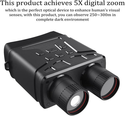 Binoclu profesional cu vedere nocturna in infrarosu, Q NV001, camera video incorporata, 1080p, negru
