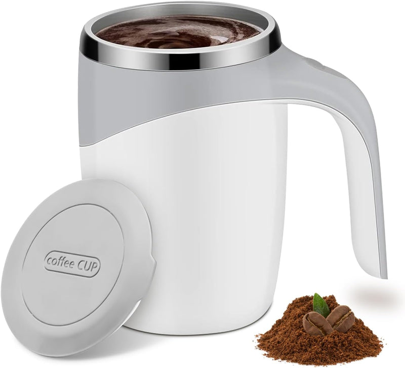 Cana inteligenta tip termos cu amestecare automata, 380 ml, ideala pentru cafea, ceai, ciocolata calda, lapte, shake proteic