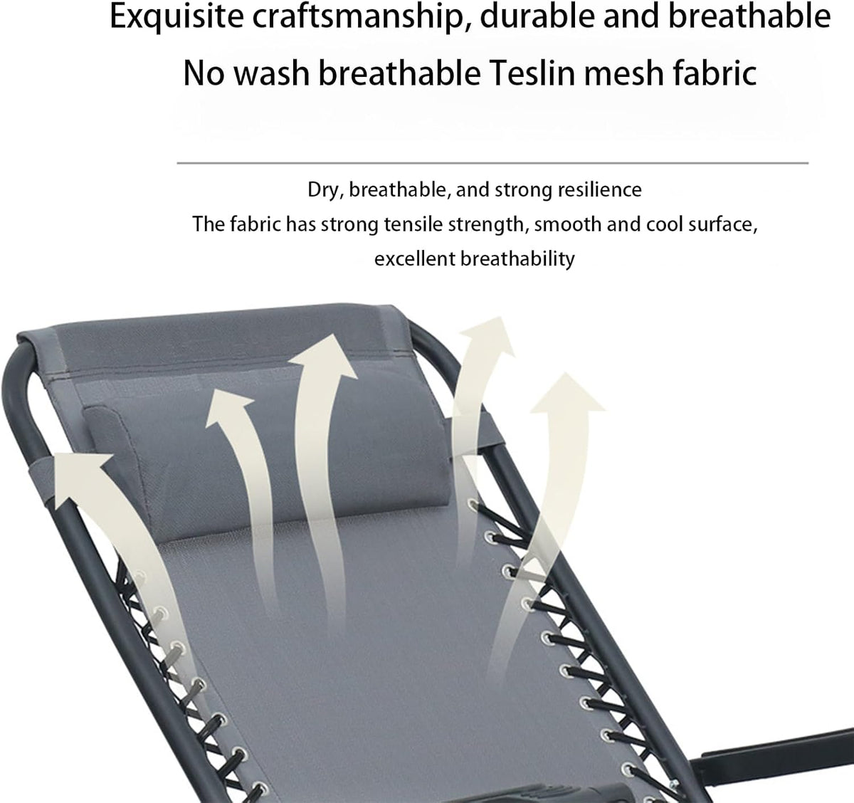 Scaun sezlong Zero Gravity rabatabil 176x67x110 cm – plasa Teslin, perna si tava suport