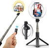 Inel trepied Selfie Stick Bluetooth L07, portabil, LED 5 inch, 90 cm