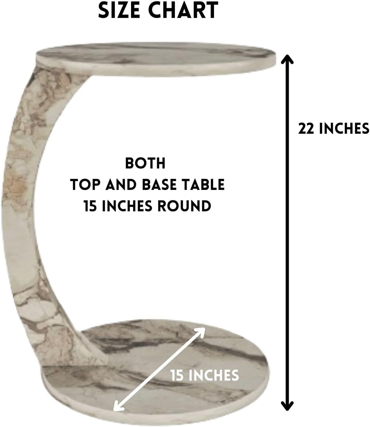 Masuta de cafea rotunda cu roti, din PAL melaminat – 38 cm diametru, 56 cm inaltime