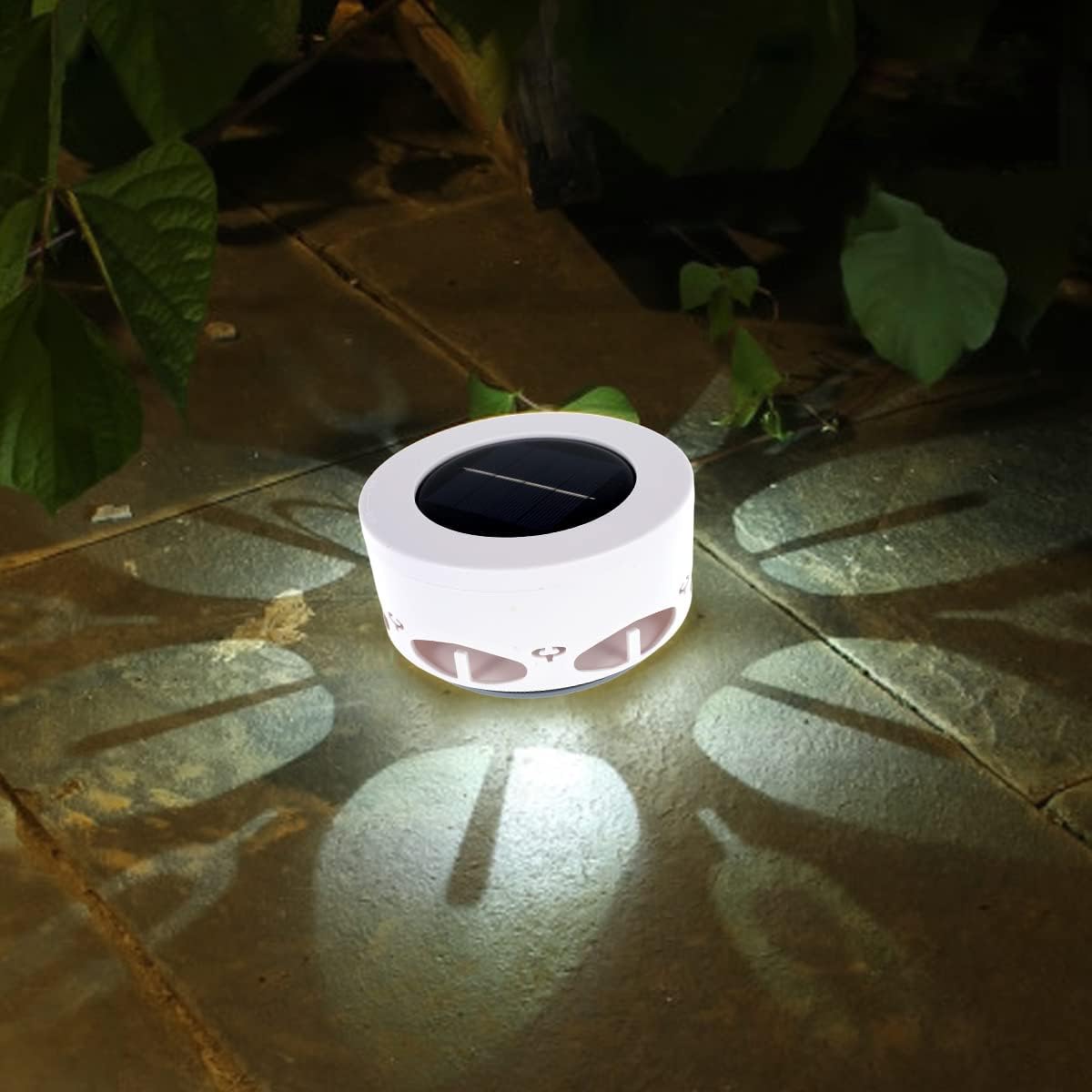 Lampa solara LED decorativa cu proiectie floare, IP65, 5W, alb rece, dimensiuni 12.5 x 6.5 cm