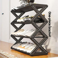 Suport depozitare și organizare pantofi, 4 rafturi, alb, metal și plastic, 58 cm - imagine 3