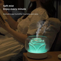 Umidificator pentru camera in forma de trandafir 400ml, lumina de noapte Led in 7 Culori, Alb - imagine 12