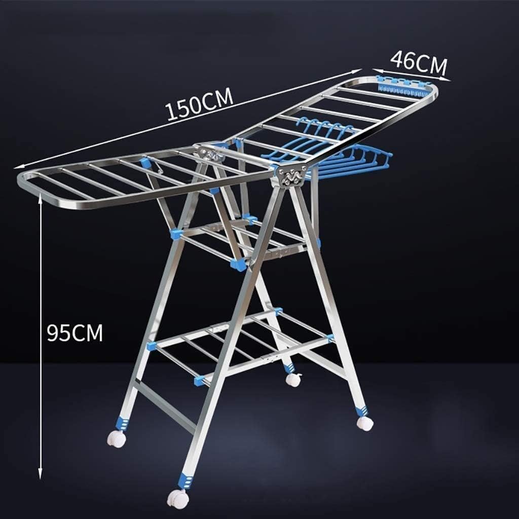 RESIGILAT - Uscator rufe pliabil metalic premium 150x90x46 cm – suport haine, dublu nivel, economisitor de spatiu