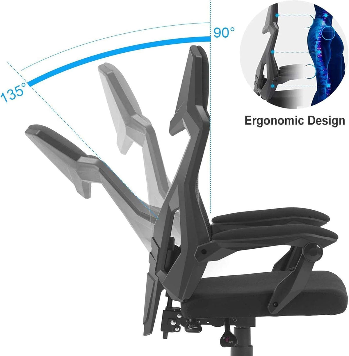 Scaun de Gaming Ergonomic Predator cu spătar ventilat și design futurist